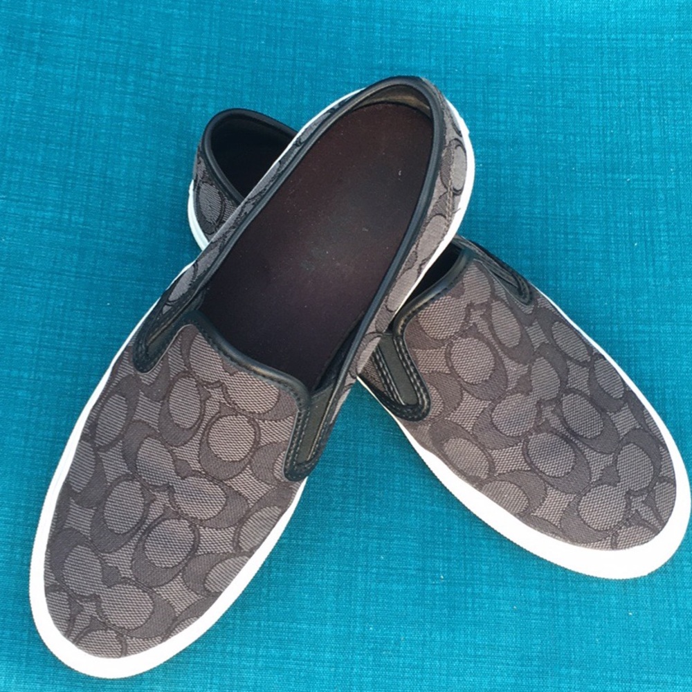 Black Coach Chrissy Slip Ons Size 8.5